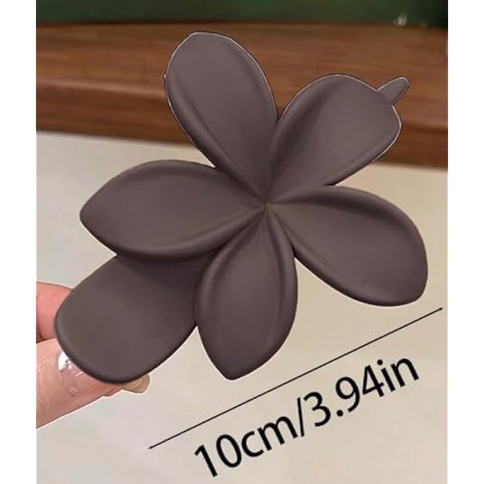 Large Flower Hair Clips Plastic Hair Clips, 10cm, 4 Pieces, Black, White, Beige, Brown, Daily Use, Party, Beach - Image 4